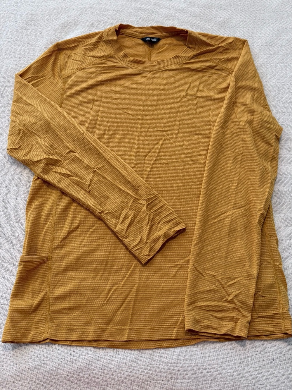 allbirds Men's Long-Sleeve Crewneck Shirt - Mustard Yellow